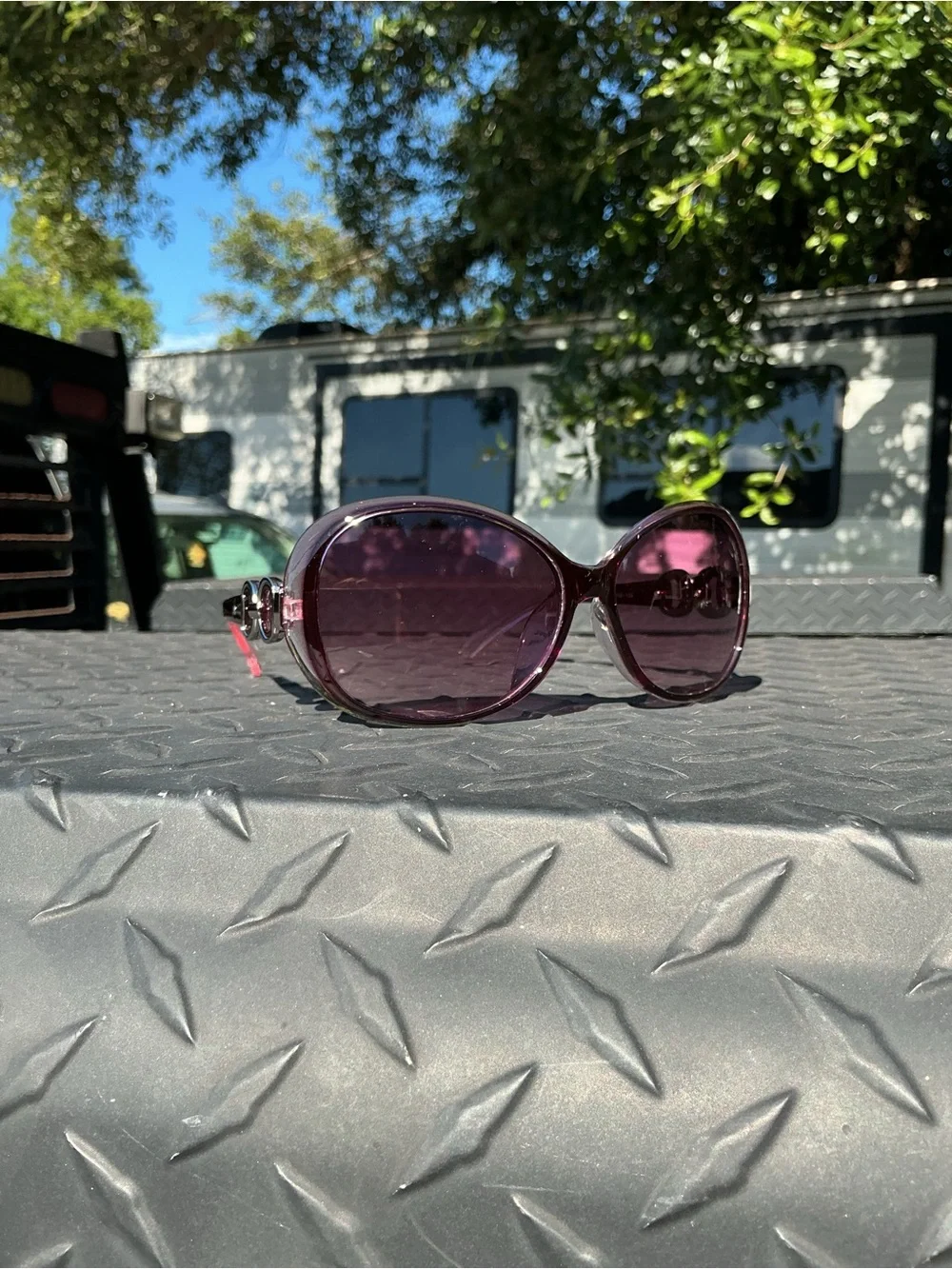 Women’s Purple Oversized Fashion Sunglasses – No Brand luxury glasses